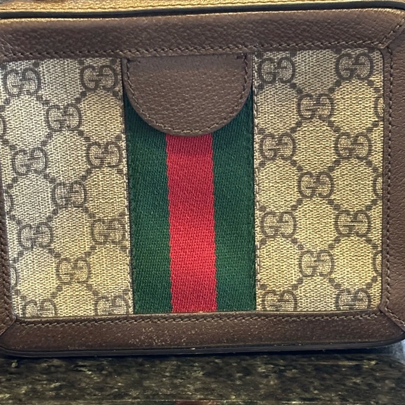 🌟 Gucci Gg Supreme Monogram Mini Ophidia Top Handle Shoulder Bag 🌟 - Picture 9 of 13
